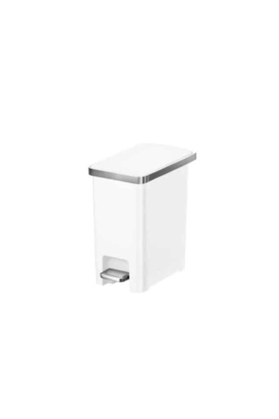 EKO Coș de gunoi cu pedală, EKO, Hana Slim, 10 litri, 1 compartiment, alb