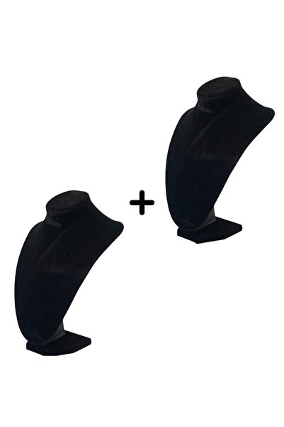 OEM Set de 2 Busturi negre catifelate ideal pentru expozitia sigura a bijuter...