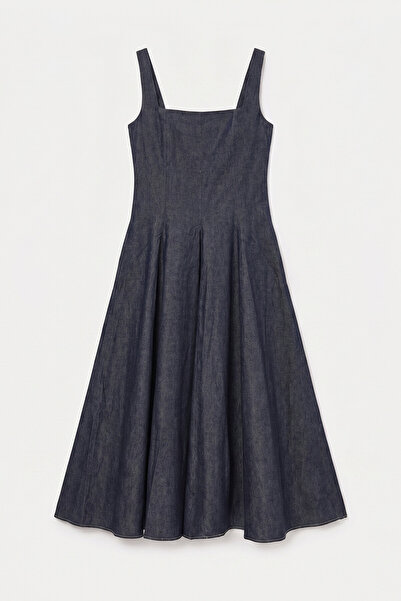 it's basic Women's Indigo Selvedge Special Fabric Design Denim Dress