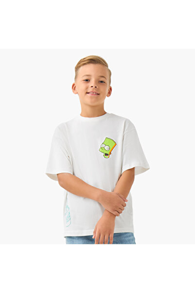 Disney Minecraft Boys Crew Neck T-shirt with Simpson Print - Cotton - Short S...