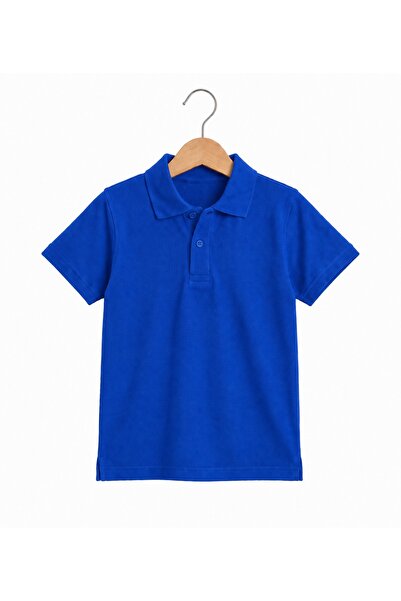 Nacar Unisex Çocuk Lakost Kumaş Basic Polo Yaka Kısa Kollu Okul Tişörtü