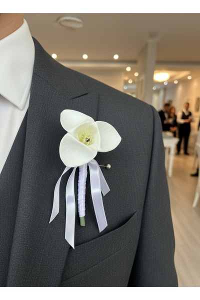 BTRENDY Küçük Manolya Damat Yaka Çiçeği,Yaka İğnesi Şık Aksesuar