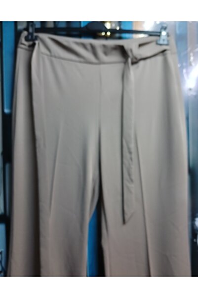 VİPP BÜYÜK BEDEN Summer Loose-Fitting Cream-Colored Crepe Pants