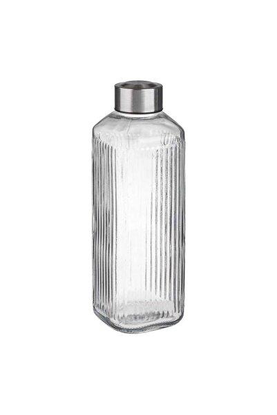 OEM Sticlă apă 1 L cu model striat modern, capac metalic filetat