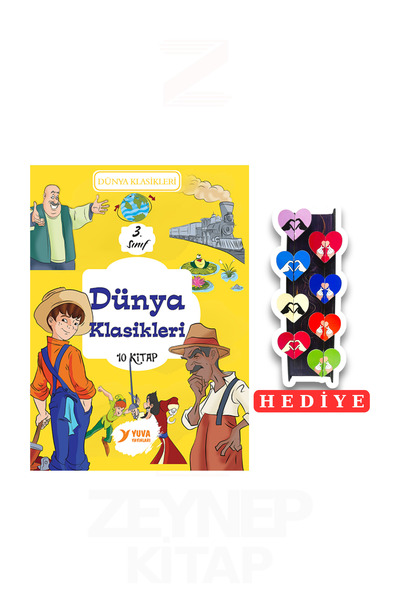 Yuva Yayınları 3.Sınıf Dünya Klasikleri 10 Kitap Set (8'li Kalp Ayraç Hediye)