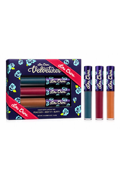 Lime Crime Velvetines Liquid Lipstick Trio Set of 3 - Peacock, Beet It & Buff...