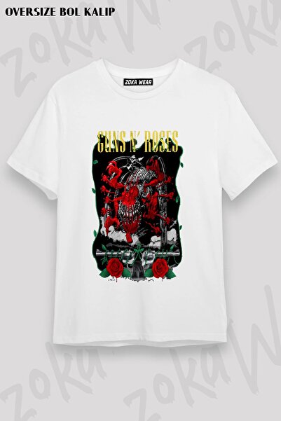 ZOKAWEAR تي شيرت مطبوع للجنسين من نوع Guns N Roses v43