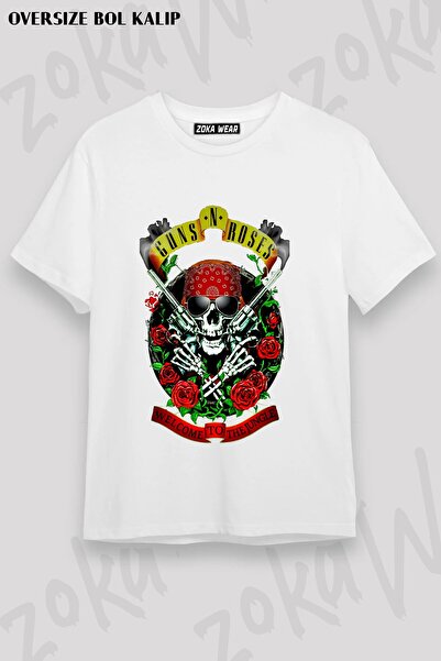 ZOKAWEAR Unisex Loose Fit Guns N Roses V10 Printed T-Shirt