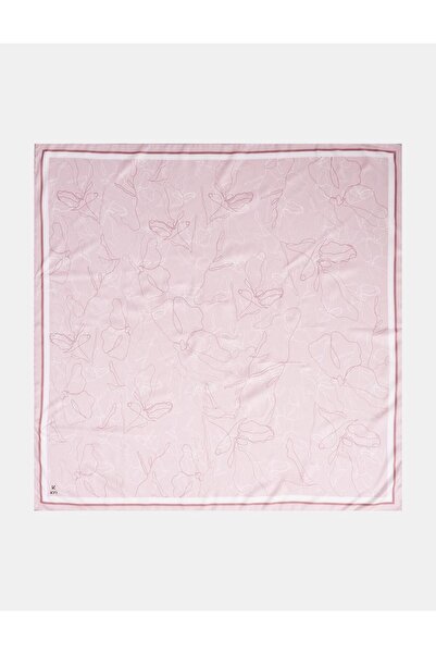 KYR Linear Floral Pattern Scarf Powder