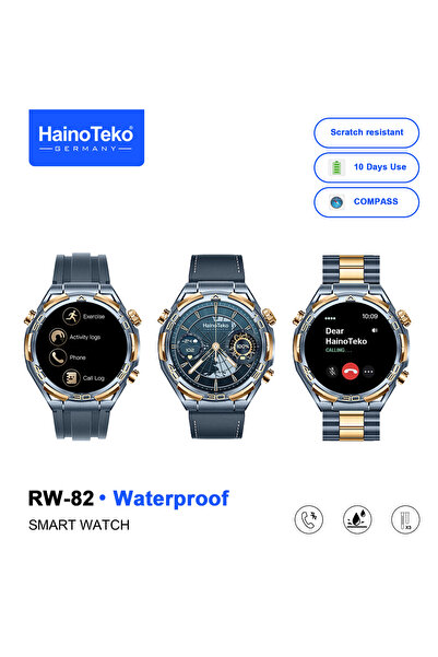 HAINOTEKO ساعة ذكية مقاومة للماء RW-82 مع ميزة الاتصال عبر البلوتوث وشاشة AMO...