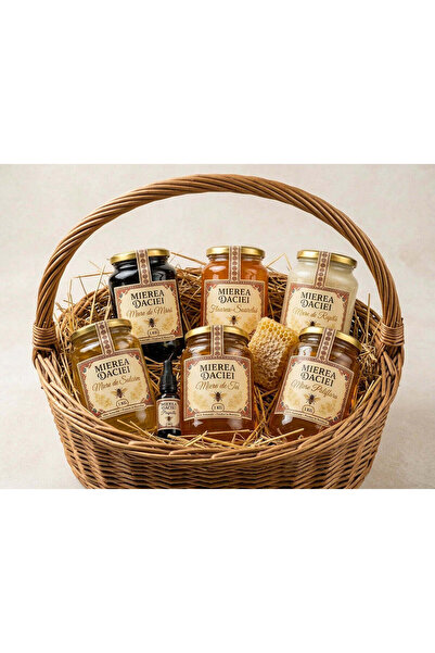 MIEREA DACIEI Coș Suprem Apiterapie — 6 Mieri + Polen + Propolis + Fagure (XL)