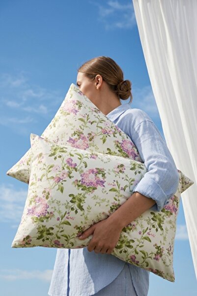 Menderes Home Cotton Collection Ranforce 2-Piece Pillowcase Lıva Multi-Colored