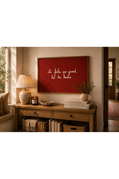 Boho wellness studio Ahşap Çerçeveli It Feels So Good To Be Home Yazılı Dekor...