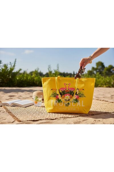 Intisimo Geantă de plajă, Modă, Tropical, Galben