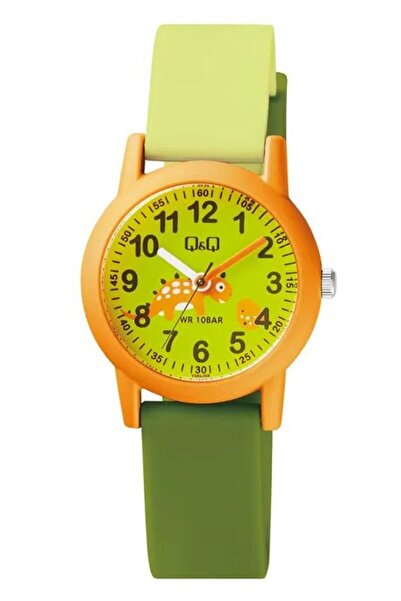 Q&Q Children's Green Silicone Cord Dinosaur Patterned Dial Wrist Watch 2 Year...
