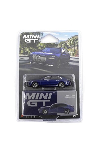 mini gt 1/64 Bmw I7 Xdrive60 Tanzanite Blue Metallic - Blister Pack Mgt01111-Bl