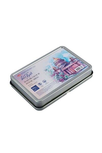 ST. PETERSBURG White Nights Watercolor Postcards Metal Box 300 Gr 10,5X14,8 c...