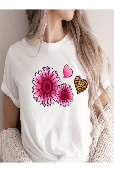 vorena White Printed Women's T-Shirt