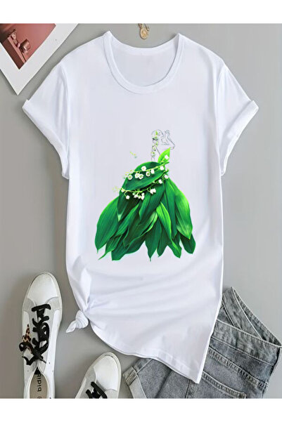 COZYWEAR Nature-Inspired Leaf Pattern Women's T-Shirt