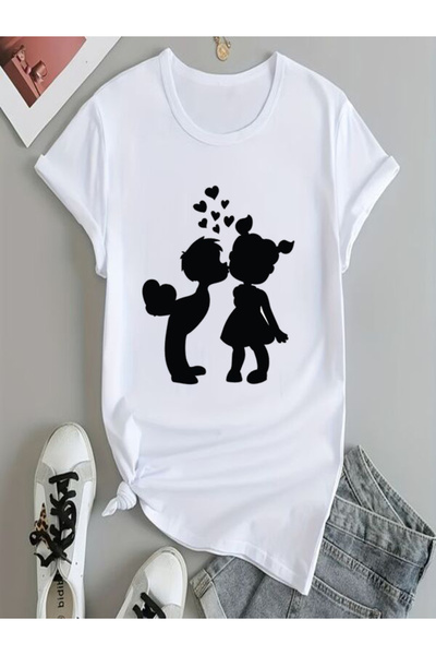 COZYWEAR Cute Lovers Printed Women's T-Shirt