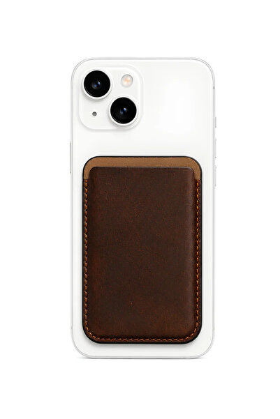 PiyasaSepeti iPhone 13 Mini Heritage Genuine Leather Wallet Magsafe Vintage B...