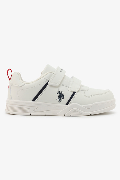 U.S. Polo Assn. حذاء رياضي كاجوال مريح وأنيق للأولاد من كينا - أبيض