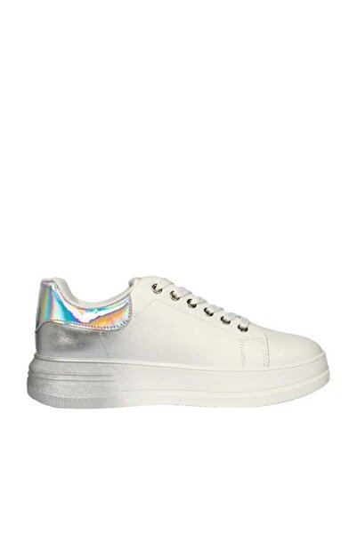 desai Women's casual shoes lace up White/Silver