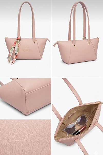 BAGINS Collection Bagins Tote Bag Fular Detaylı Günlük Kullanım Omuz & El Çan...