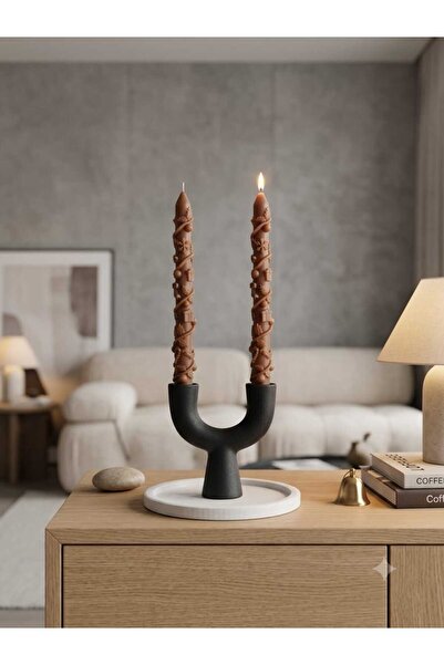 SCA CANDLE Dekoratif mum Şamdanlık Mum Yeni yıl desenli Yeniyıl desenli Koyu ...