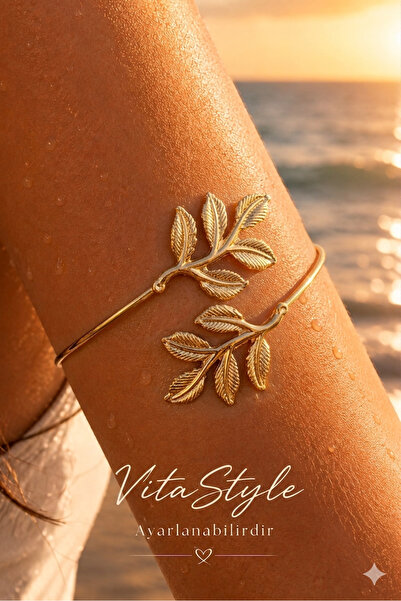 Vitastyle Gold Color Athena Leaf Pattern Arm/Shoulder Bracelet Arm Accessory