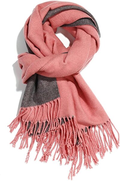 OEM Eșarfă Pashmina Reversibilă Unisex Mare Moale Călduroasă Roșu-Gri L