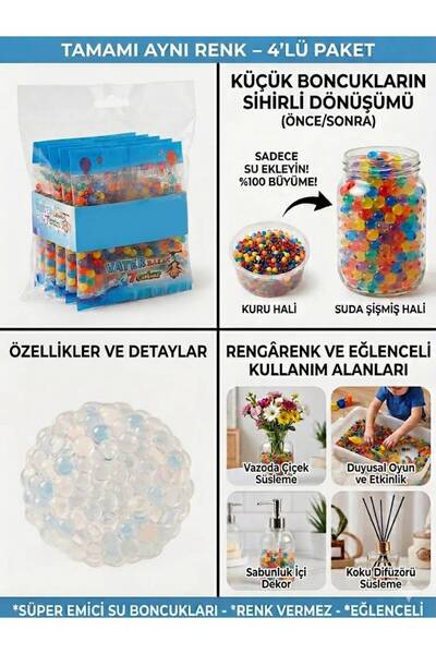 İmamoğlu Oyuncak HİDROJEL BONCUK 4'LÜ PAKET