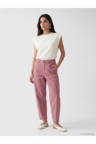 LC Waikiki Pink balloon fit women's jean pants