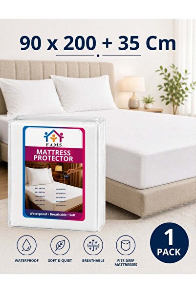F.A.M.S Waterproof Mattress Protector – Breathable Quilted Fitted Bed Cover w...