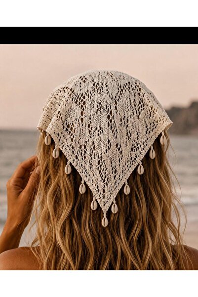 ANKABAYB Women's Ecru Lace Summer Tie-On Hair Bandana