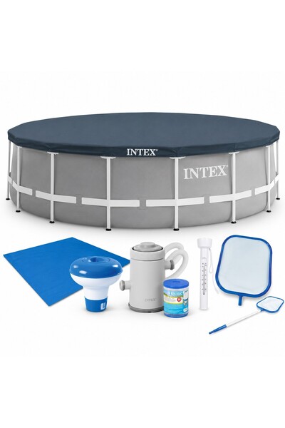 SERSIMO Piscina cu structură metalică Intex Prism Frame 26702NP, 305x76 cm, 4...