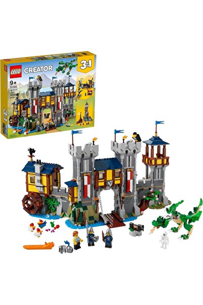 LEGO مجموعة بناء قلعة العصور الوسطى 3 في 1 من كرياتور 31120؛ قلعة مع حواجز ما...