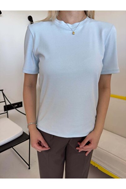 Bade Butik Baby Blue Crew Neck Luna T-Shirt
