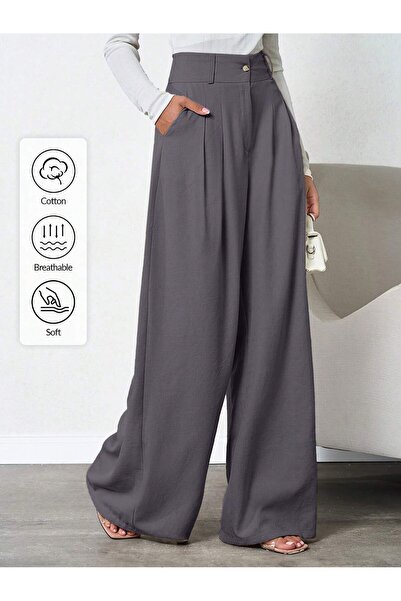 tuzu moda KADIN PANTOLON PALAZZO PANTOLUN ARKA FLOTO BOL PAÇA ŞIK PANTOLON
