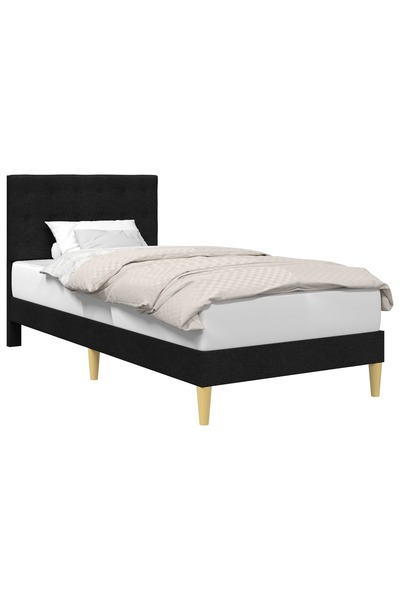 vidaxl Cadru de pat cu headboard Negru 80 x 200 cm Țesătură