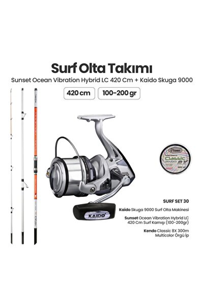 Kaido Sunset Ocean Vibration Hybrid LC 420 Cm Surf Kamışı - Skuga 9000 Surf S...