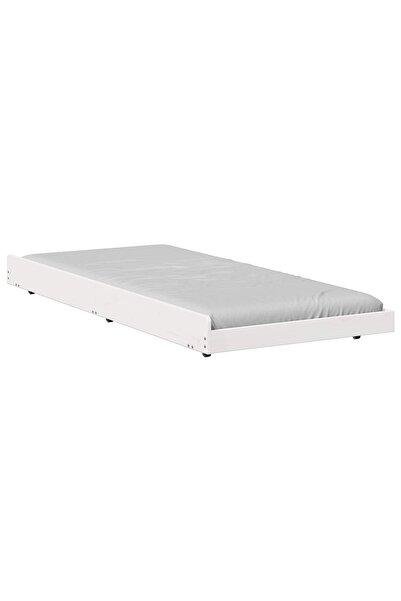 vidaxl Cadru de pat Alb 100 x 200 cm Lemn de pin masiv