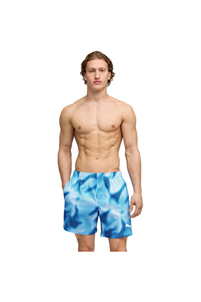 Puma Shorts Swim Men Printed Rasterized Mid Short, Blue, Men