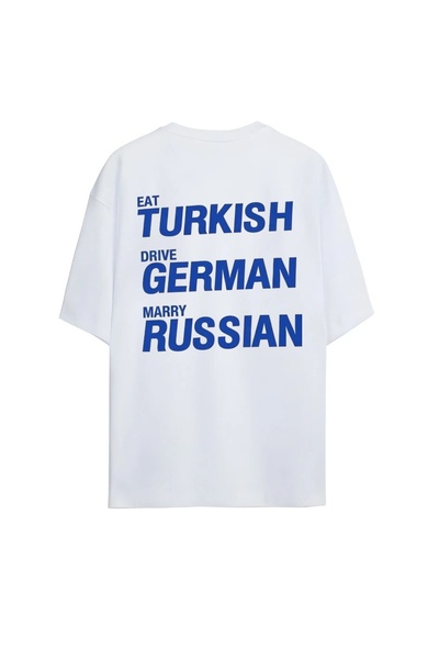 SVART WEAR Eat Turkish Drive German Marry Russian Unisex Oversize 100% Cotton...