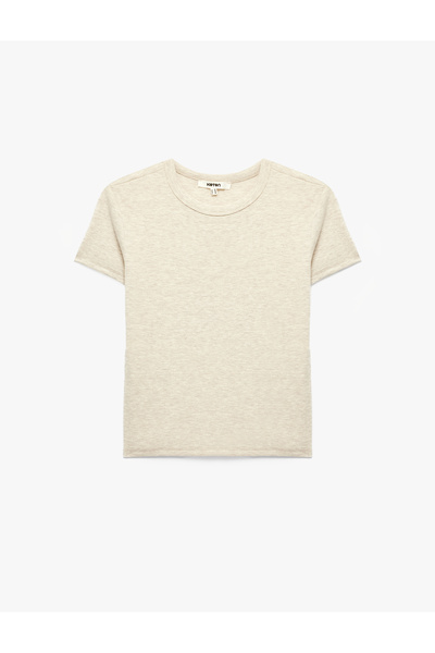 Koton Slim Fit Short Sleeve Crew Neck Cotton Ribbed Basic T-Shirt