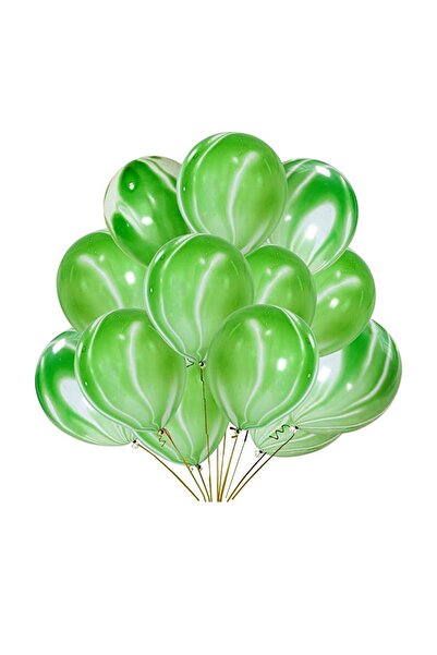 MP Mirific Party Set de 5 baloane marmorate, albe și verzi, 35 cm