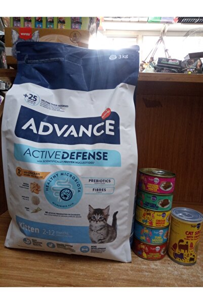 Advance Kitten Yavru Tavuk Etli Kedi Maması 3 Kg+5 ADET KARIŞIK AROMA PÜRE KE...