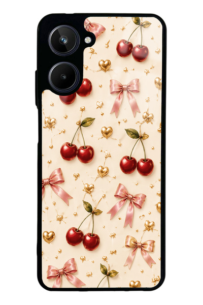Spoyi Realme 10 Cherry Ribbon Luxury Design Glossy Phone Case