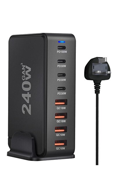 EONE 140W Gan Fast Charger 7 Port USB C & USB a Charging Station Block Compat...