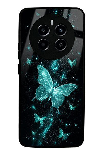 Spoyi Realme 12 Pro Plus Turquoise Galaxy Butterfly Tasarımlı Glossy Telefon ...